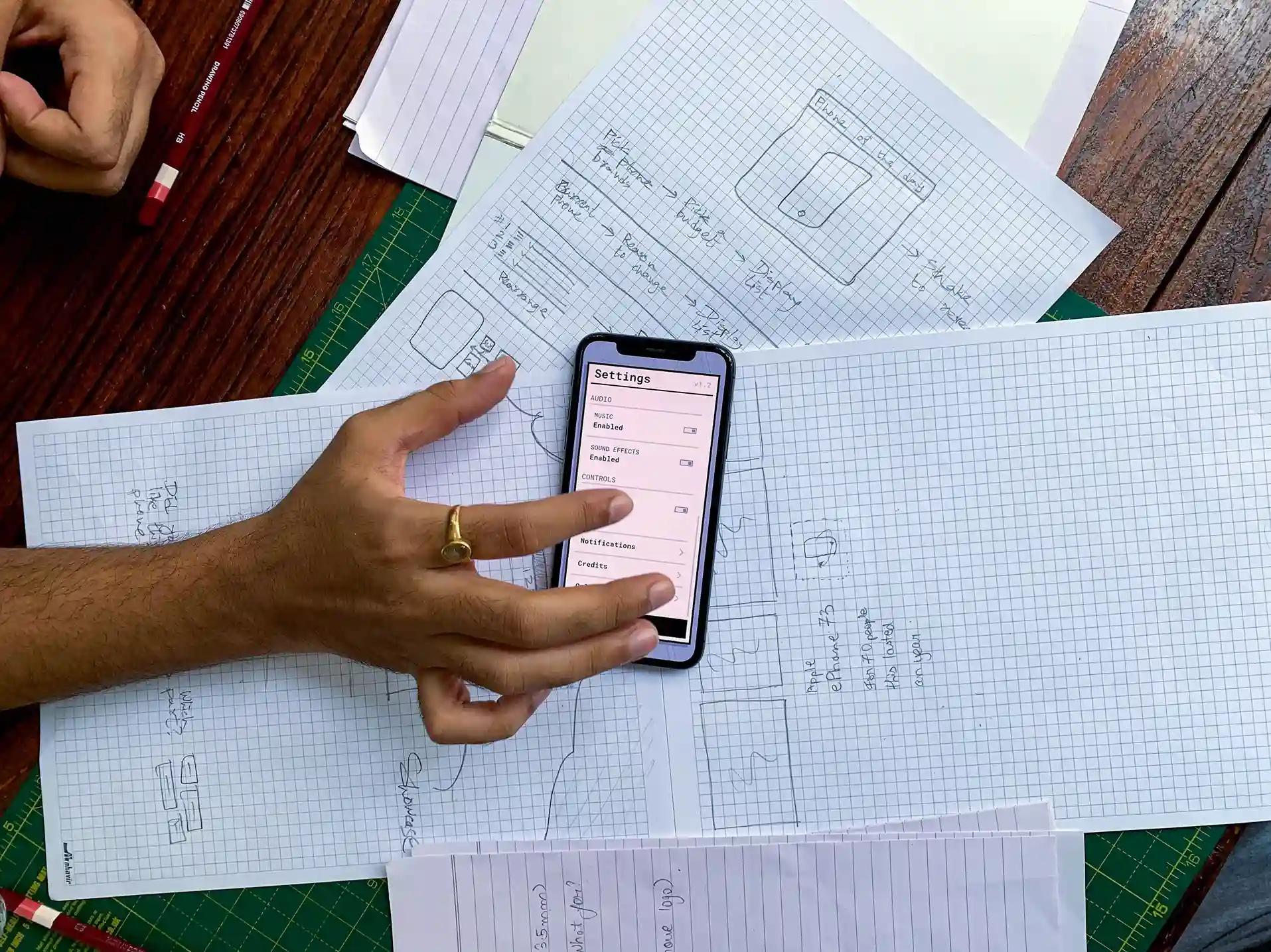 Interactive product prototype on device mockups