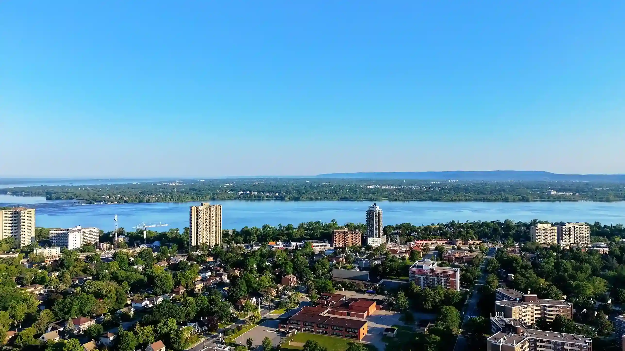 Hamilton waterfront and city
