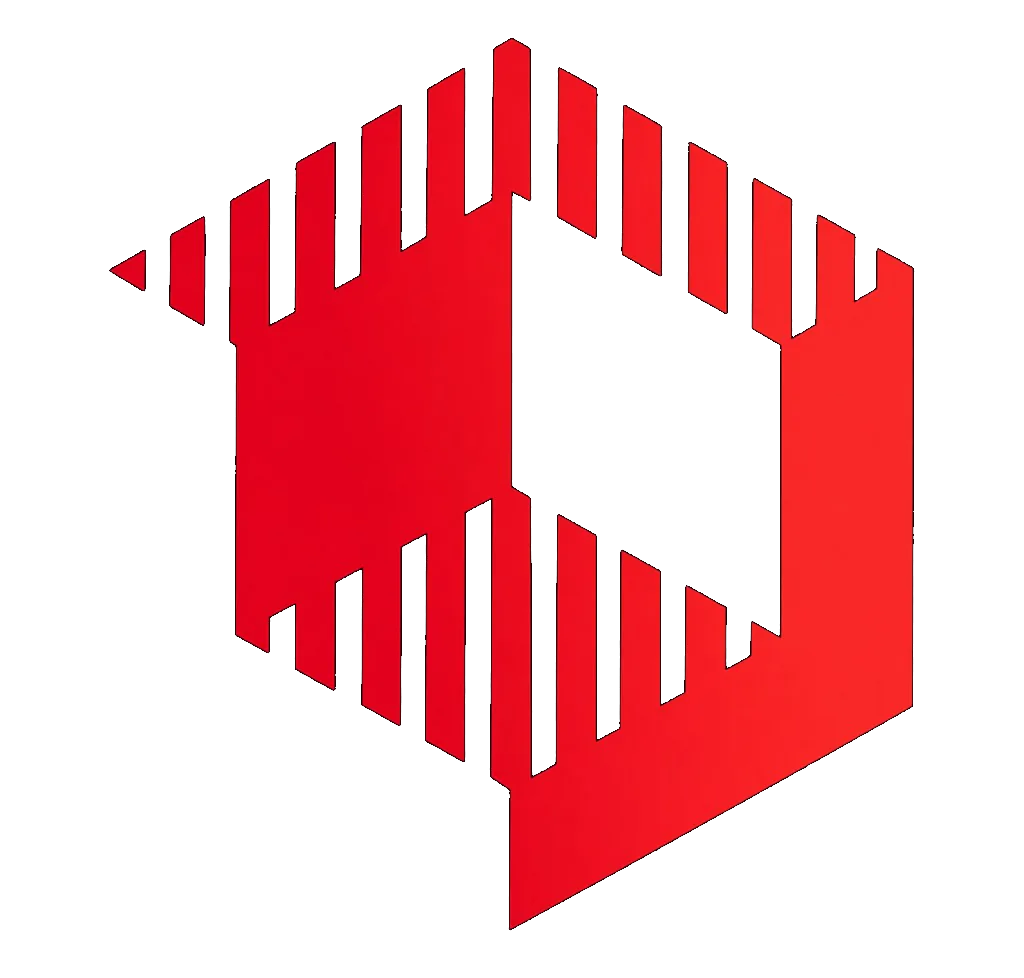 Red geometric CanDev mark used as a growth graphic